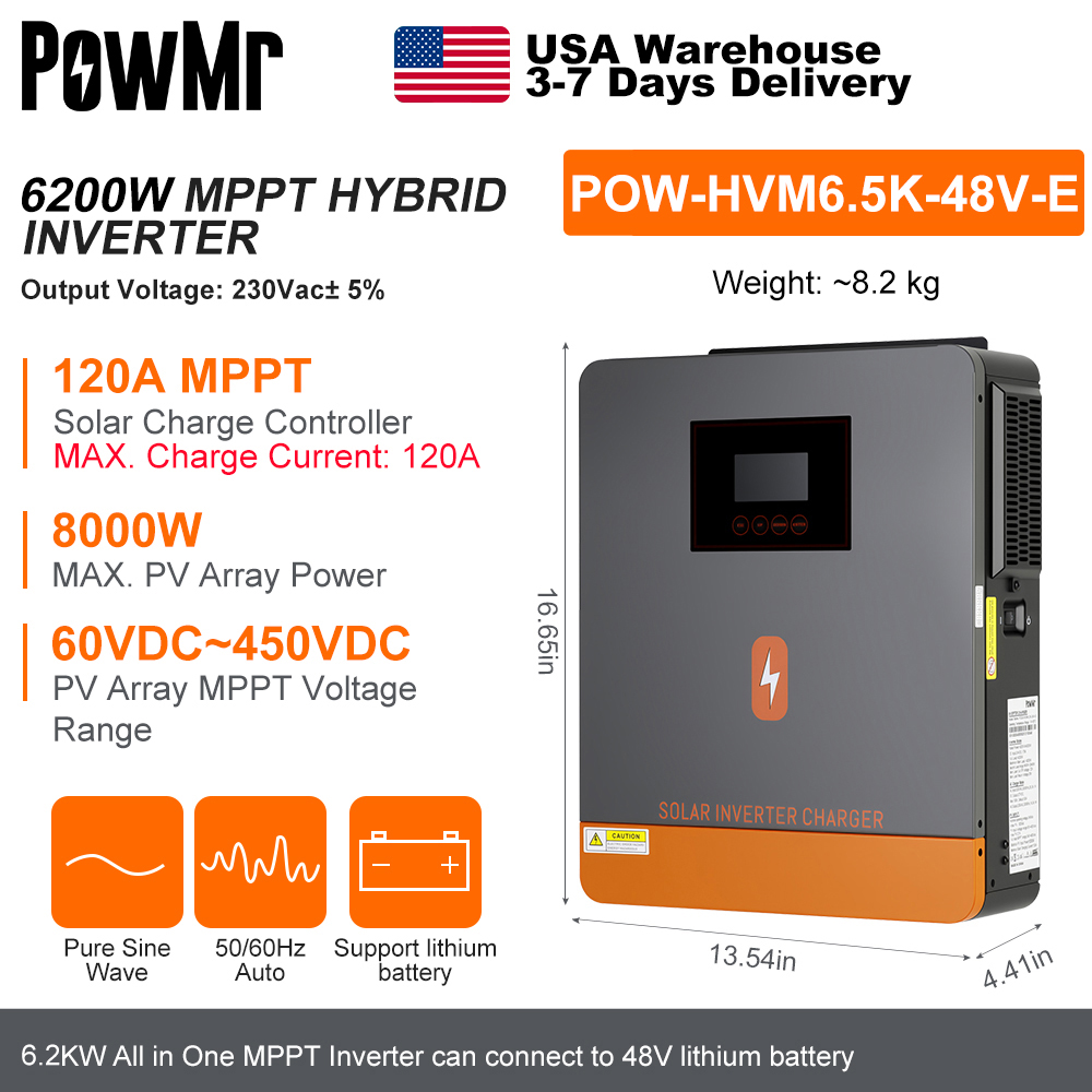 PowMr USA 6.2KW 6200W 48V Hybr - Power Tools America ulasan dan harga
